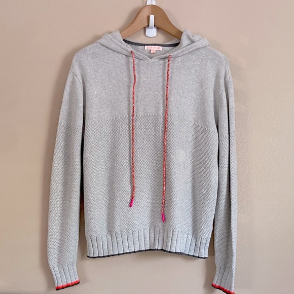 Lisa Todd Lightweight  Cotton Hoodie Sweater – Grey with Pink Trim - Picture 2 of 8